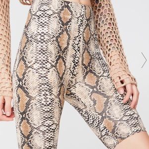 Dolls Kill snakeskin biker shorts snake skin